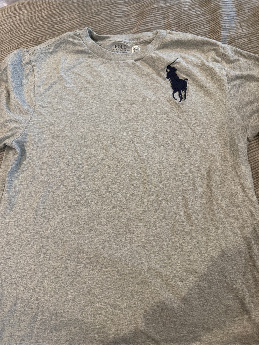 Polo by Ralph Lauren Light Gray Tee with Navy Pony Logo